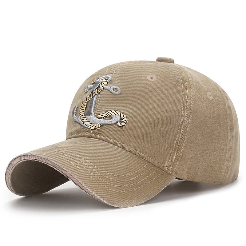 New Coated Washed Distressed Baseball Cap Unisex Casual Soft-Top Sun Hat Trendy Beige - Image 1