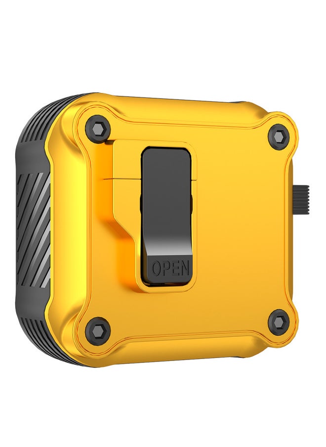 Generic - For Apple Airpods Earphone Case Simple Mecha Airpods4 Protective Case Airpods Bluetooth Earphone Case-Color:Yellow-Applicable Models:Airpods 4th Generation - Image 1