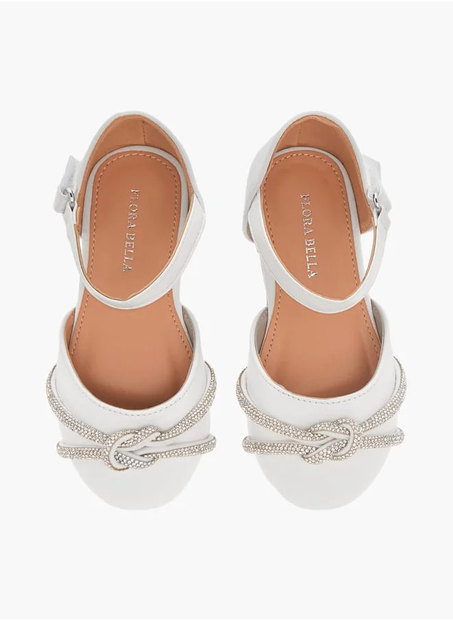 Flora Bella By Shoexpress Girls Embellished Ballerina Shoes with Hook and Loop Closure Ramadan Collection