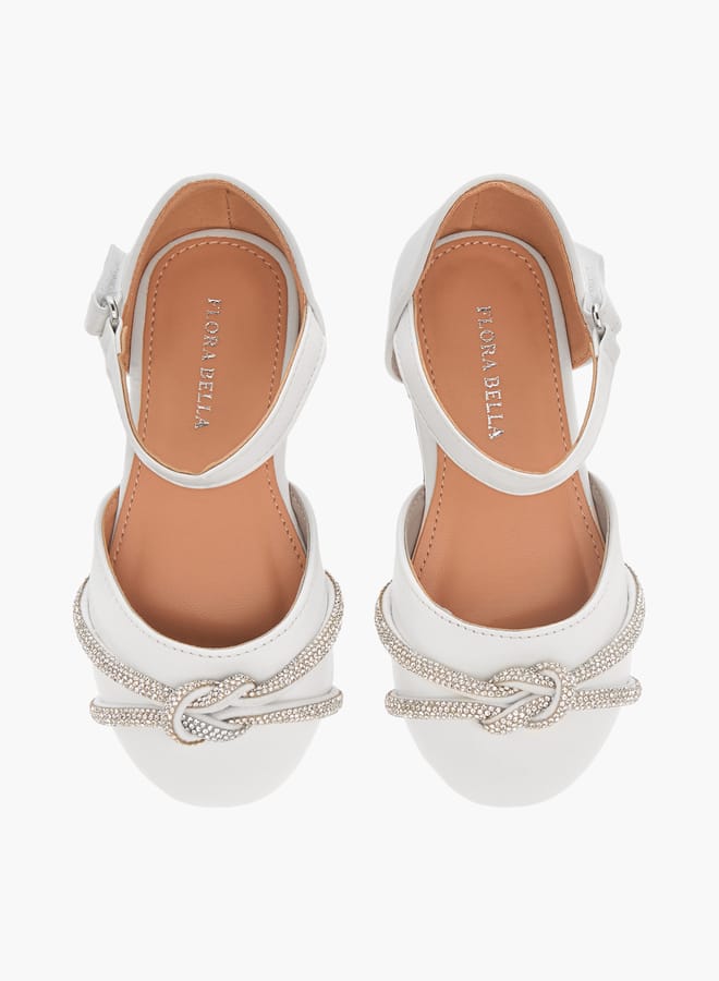 Flora Bella By Shoexpress Girls Embellished Ballerina Shoes with Hook and Loop Closure  - Image 1