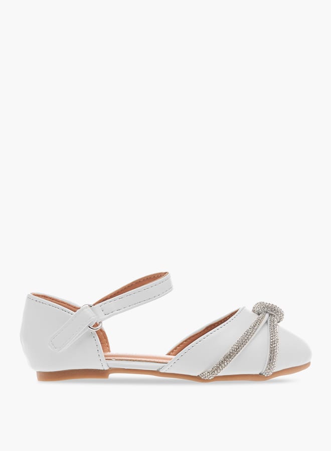 Flora Bella By Shoexpress Girls Embellished Ballerina Shoes with Hook and Loop Closure  - Image 2