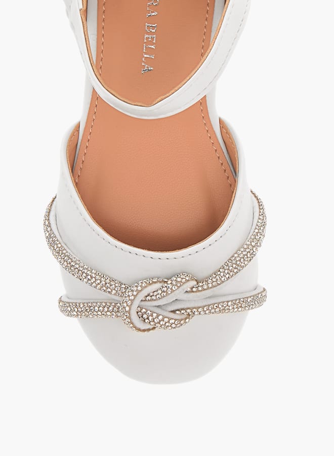 Flora Bella By Shoexpress Girls Embellished Ballerina Shoes with Hook and Loop Closure  - Image 3