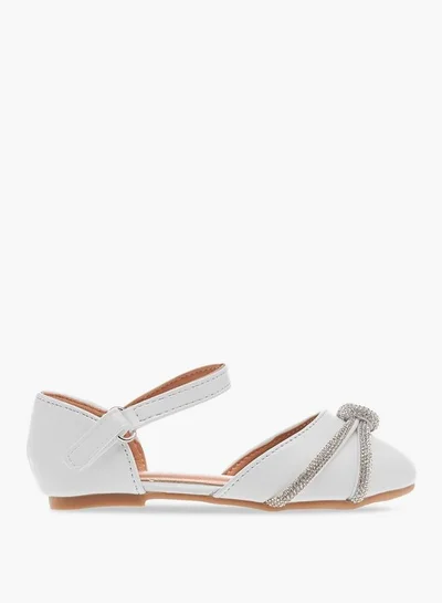 Flora Bella By Shoexpress Flora Bella Embellished Ballerina Shoes With Hook And Loop Closure