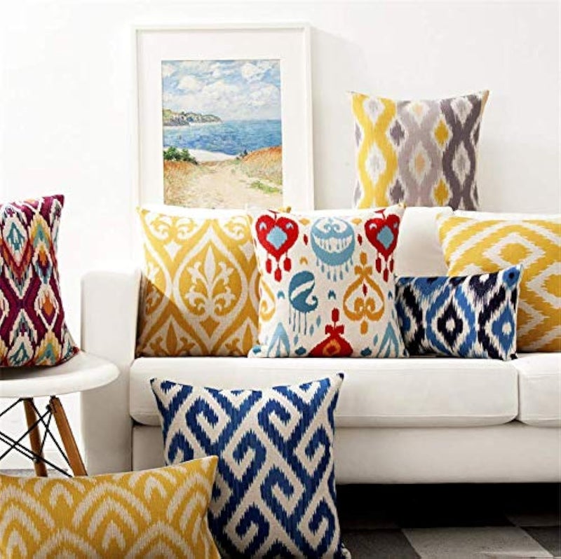 AEROHAVEN Set of 5 Designer Decorative Throw PillowCushion Covers Multi 16 x 16 inch Polyester 150 tc - Image 1