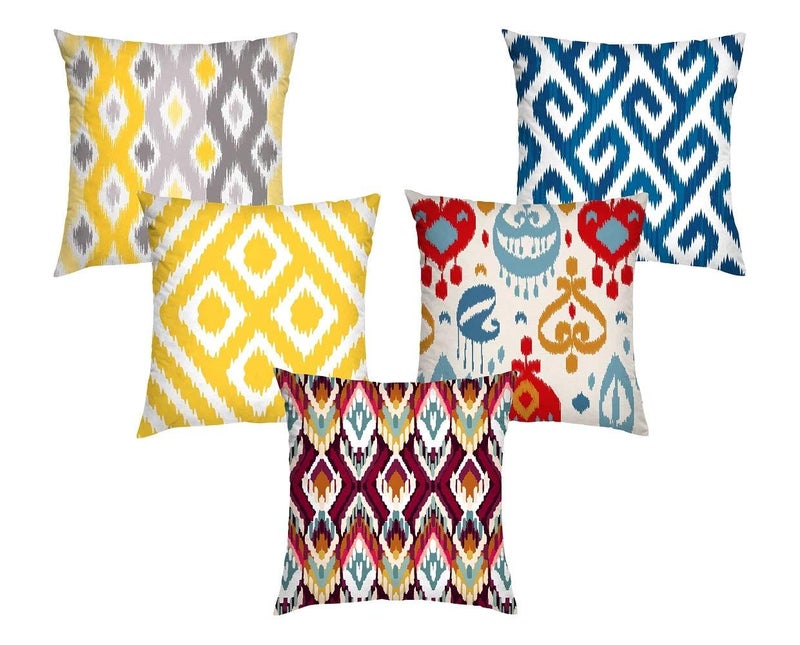 AEROHAVEN Set of 5 Designer Decorative Throw PillowCushion Covers Multi 16 x 16 inch Polyester 150 tc - Image 4