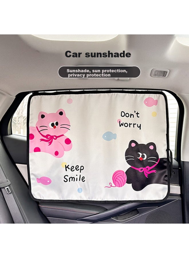 DiGallen Dijialun Cute Cat Car Curtain, Summer Children's Sun Protection, Car Privacy Curtain, Creative Sunshade Window Cover - Image 5