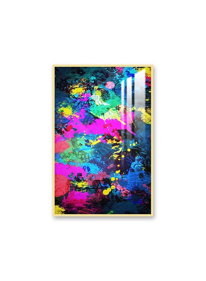 ماركتنا لوحة جدارية120×80سم مع برواز ذهبي وطبقة اكريلك شفاف بتصميم تجريدي - Image 2