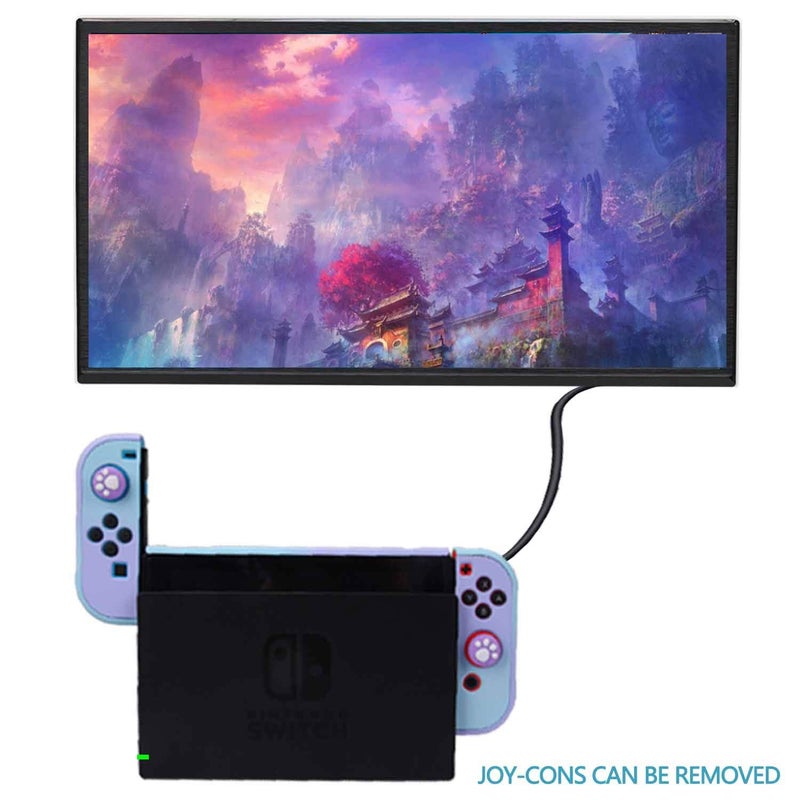 COMCOOL Dockable Case for Nintendo Switch - COMCOOL 3 in 1 Protective Cover Case for Nintendo Switch and Joy-Con Controller with Screen Protector and Thumb grips - Purple and Cyan - Image 5