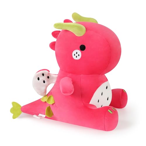 Ditucu Cute Dragon Fruit Dinosaur Stuffed Animals Plush Toys Dolls Soft Dino Pitay Plushie Birthday Gifts for Kids Girls Boys Red 12 inch - Image 1