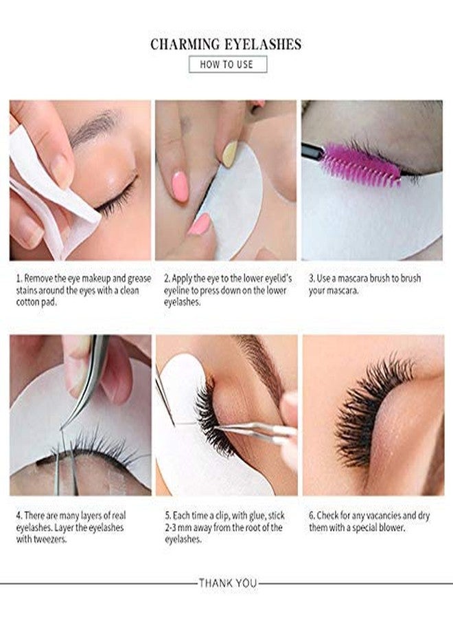 Digital Shoppy Natural Long Individual Flare Cluster False Eyelashes 10D Mink Eyelash Extension - 60 bundles/box (D, 10mm) - Image 3