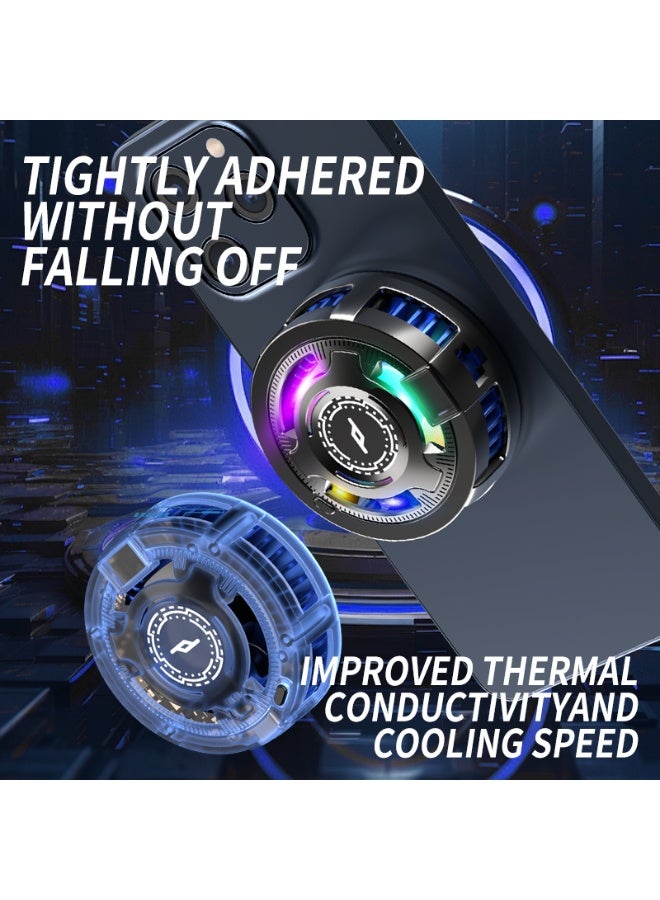 Phone Cooler, Low-Power Cryo Fan (5V/2A),  Adsorption Design, Semiconductor Phone Cooler with RGB Light,  Universal Phone Fan Cellphone Radiator for Game and Live Stream  - mobile cooling fan for Gaming, Streaming, Videos, News, Reading - PUBG, TikTok, YouTube, Instagram Compatible  - Image 5