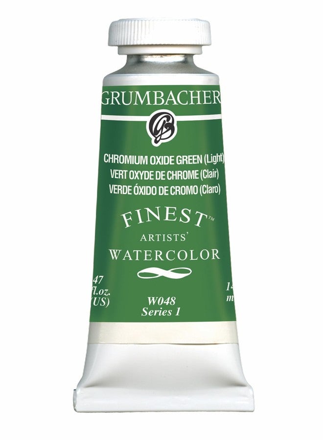 Grumbacher Finest Watercolor Paint, 14 ml/0.47 oz, Chromium Oxide Green (Light) - Image 1