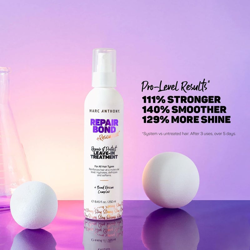 Marc Anthony Repairing Leave-In Conditioner, 8.45 fl oz - Repairs, Strengthens & Maintains Bonds within Hair - Eliminates Frizz, Flyaways & Reduce Breakage - Dry & Damaged Hair - Image 3