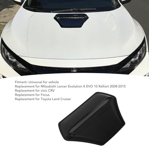 Cryfokt Car Hood Air Vent Cover forLancer X EVO 10, Heat Bonnet Air Outlet Trim, Improved Performance, Universal Air Intake Grille Inlet Trim Decor Cover (Glossy - Image 3