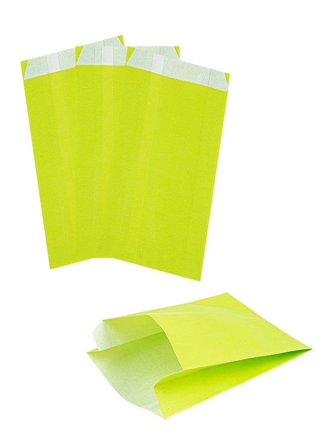 Restaurantware Bag Tek 4.3 x 1.6 x 6.3 Inch Paper Bags For Snacks 100 Durable French Fry Bags - Disposable Greaseproof Paper Green Snack Bags For Popcorn Cookies Or Fries - Image 1