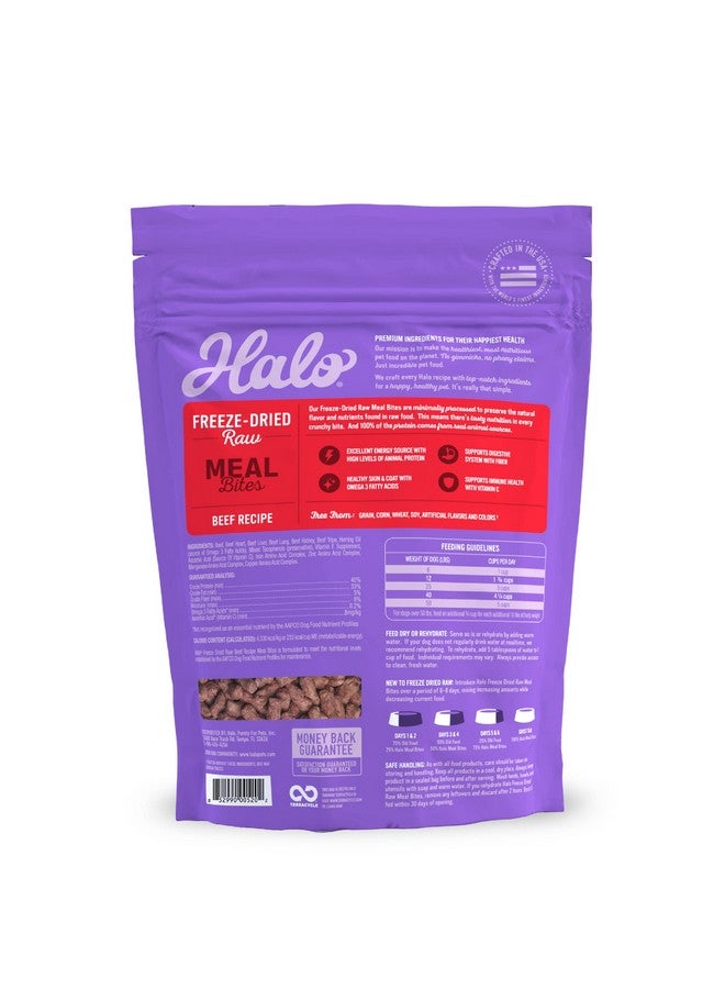 Halo Meal Bites Freeze Dried Raw Dog Food, Beef Recipe, Real Meat Dog Food Bag, Adult Recipe, 14Oz Bag - Image 3