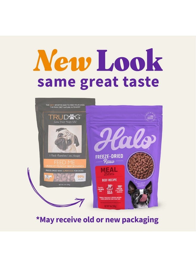 Halo Meal Bites Freeze Dried Raw Dog Food, Beef Recipe, Real Meat Dog Food Bag, Adult Recipe, 14Oz Bag - Image 2