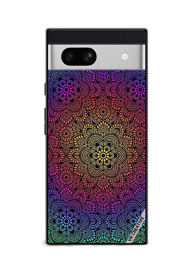 VR CREATIVE Protective Case Cover For Google Pixel 7a Mandala Design Multicolour - Image 1