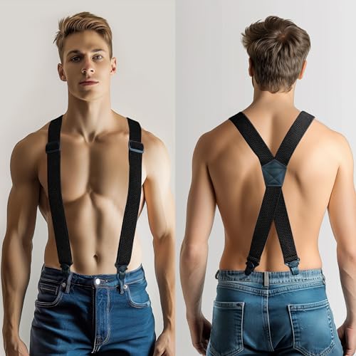 JEMYGINS Hidden Black Suspenders for Men Under Clothes - Free Yourself from Troublesome Waistbands(1.48" Wide) - Image 2