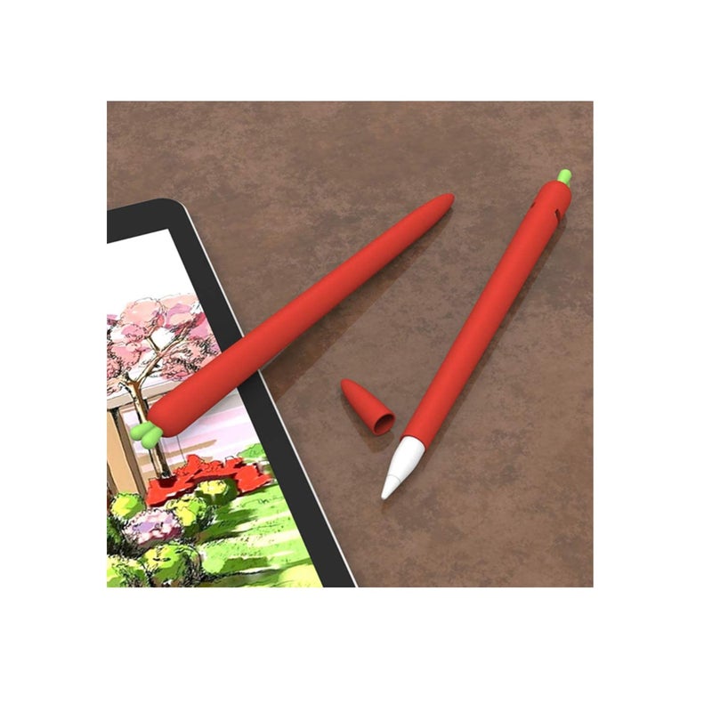 SOLARAE Compatible for Apple Pencil Sleeve 2nd Generation Holder, Carrot Shaped Stylus Sleeve Cover Silicone Screen Touch Pen Grip Holder Compatible for Apple Pencil - Image 3