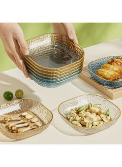 NIBEMINENT Premium Food-Grade Bone Dish for Dining6 dishes + gold rack [color mixing/remarks]] 6 dishes + gold rack [color mixing/remarks]] 