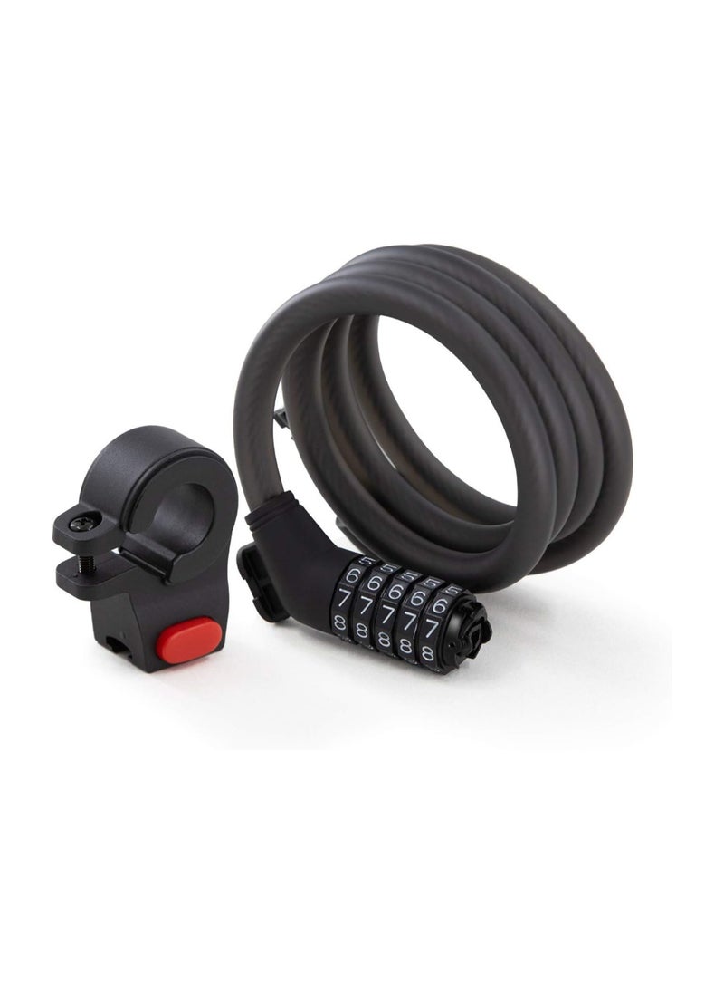 Bukela Locks, 5-digit combination cable lock for bikes and scooters, black, large  - Image 1