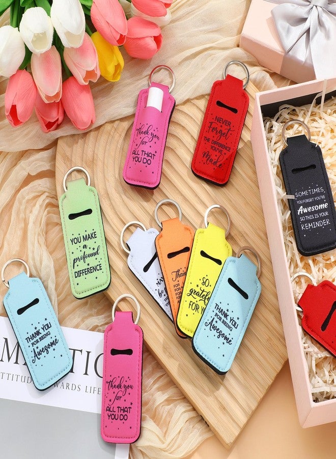 Ecation 72 Pcs Lipstick Holder Bulk Lipstick Holder Keychain Thank You Inspirational Lip Gloss Pouch Portable(Bright Colors) - Image 4