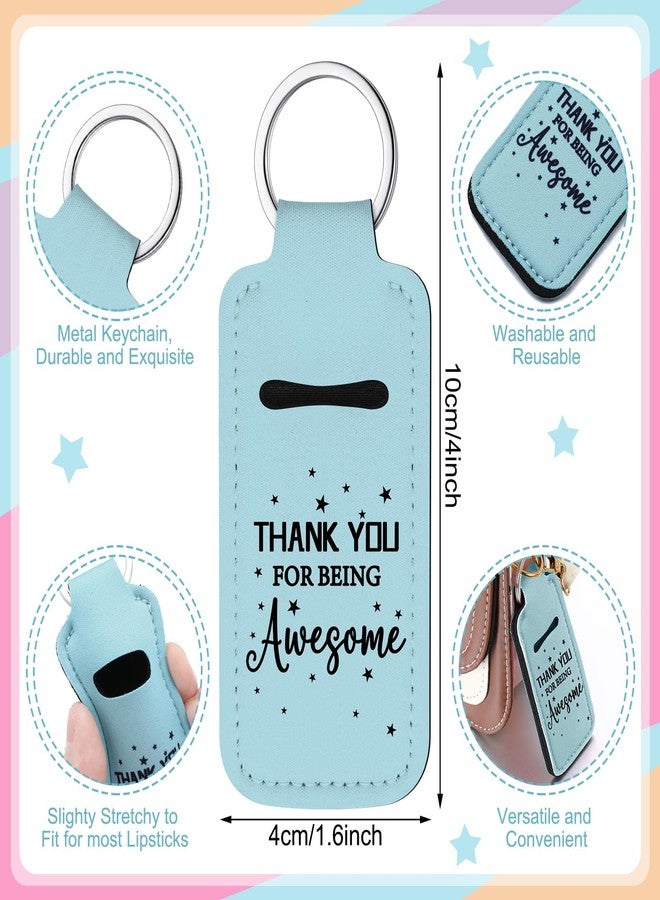 Ecation 72 Pcs Lipstick Holder Bulk Lipstick Holder Keychain Thank You Inspirational Lip Gloss Pouch Portable(Bright Colors) - Image 3