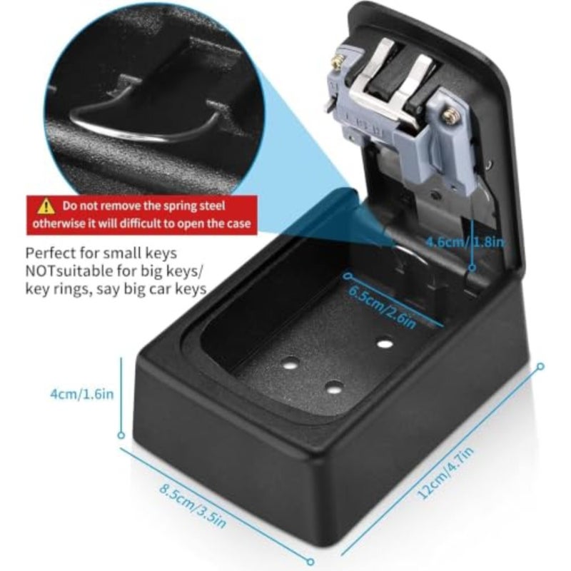 Key Lock Box for Outside - Sturdy and Durable Lock Box for House Keys, 5 Key Capacity Outdoor Lockbox, Waterproof Emergency Spare Key Lockbox with Resettable Code for Home, Garage, Airbnb - Image 4