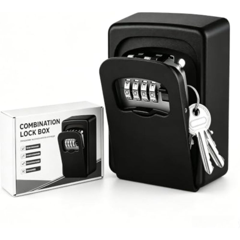 Key Lock Box for Outside - Sturdy and Durable Lock Box for House Keys, 5 Key Capacity Outdoor Lockbox, Waterproof Emergency Spare Key Lockbox with Resettable Code for Home, Garage, Airbnb - Image 1
