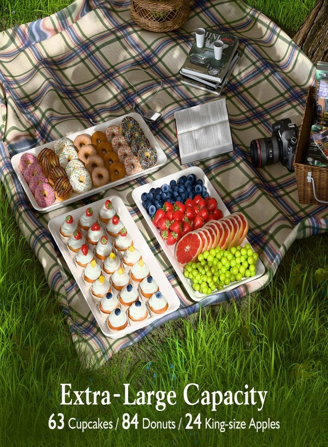 Bumusty Extra Large 3-Tier Melamine Serving Tray Set and Cupcake Stand for Party Events, 17" Platters with Tiered Stand, Holds 63 Cupcakes, Food, Dessert, and Fruit – Black - Image 5