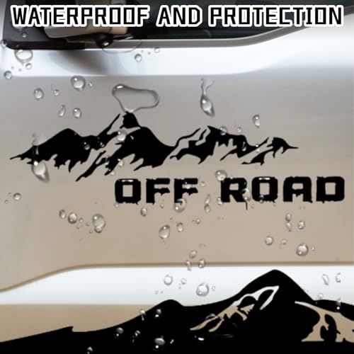 Agulier 4X4 Off Road Sport Graphic with Mountain Truck Stickers Compatible with Ford F150 Vinyl Racing Stripes Hiking Long Car Body Side Decals Decoration Accessories (3Pcs Black) - Image 3