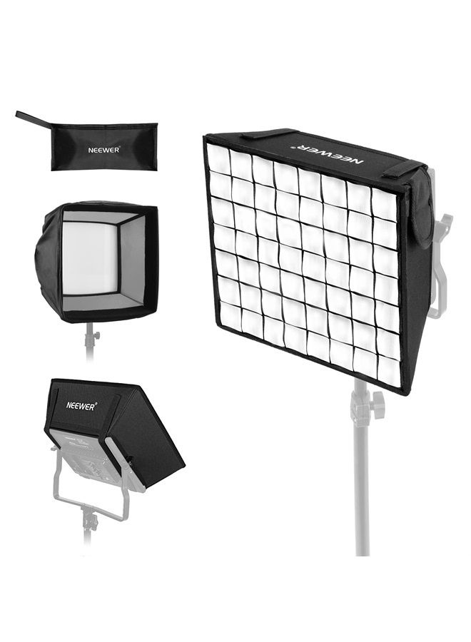 NEEWER 12.2” x 11.4” Foldable Softbox Diffuser with Grid and Bag for NEEWER NL660/SNL660/RGB660/SNL530 LED Video Light Panel, Ideal for Photo Video Studio Portrait Photography, YouTube Video Lighting - Image 1