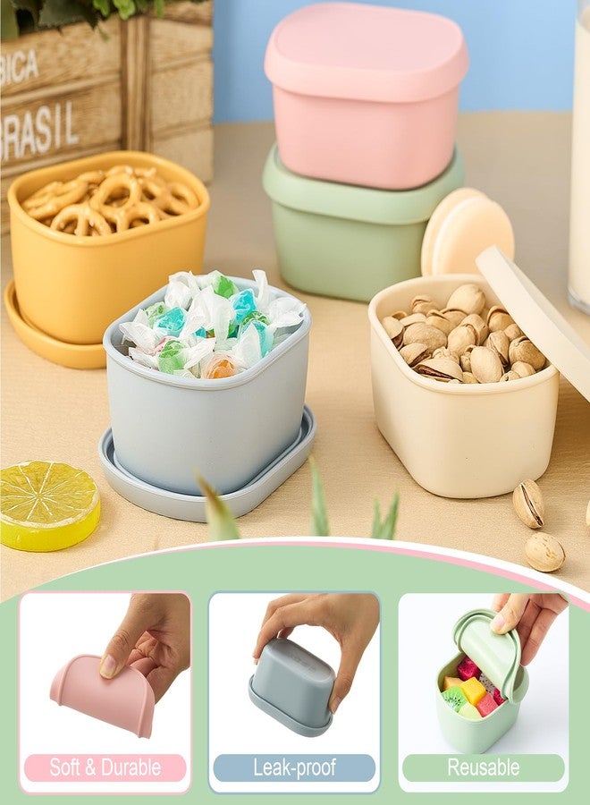 Layhit مجموعة لاي هيت من 10 قطع من علب الوجبات الخفيفة المصنوعة من السيليكون، سعة 6.76 أونصة، مع أغطية. علب تخزين طعام سيليكون للأطفال، قابلة لإعادة الاستخدام والتكديس، علبة غداء صغيرة للمنزل، الحضانة، المدرسة، السفر، والنزهات. - Image 3