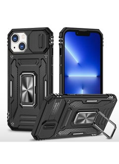 Generic Case Cover For iPhone 13 Armor PC + TPU Camera Shield Phone Case Black 