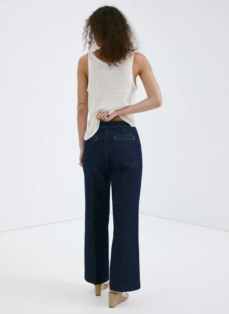 مانجو Wide-leg jeans with side buttons