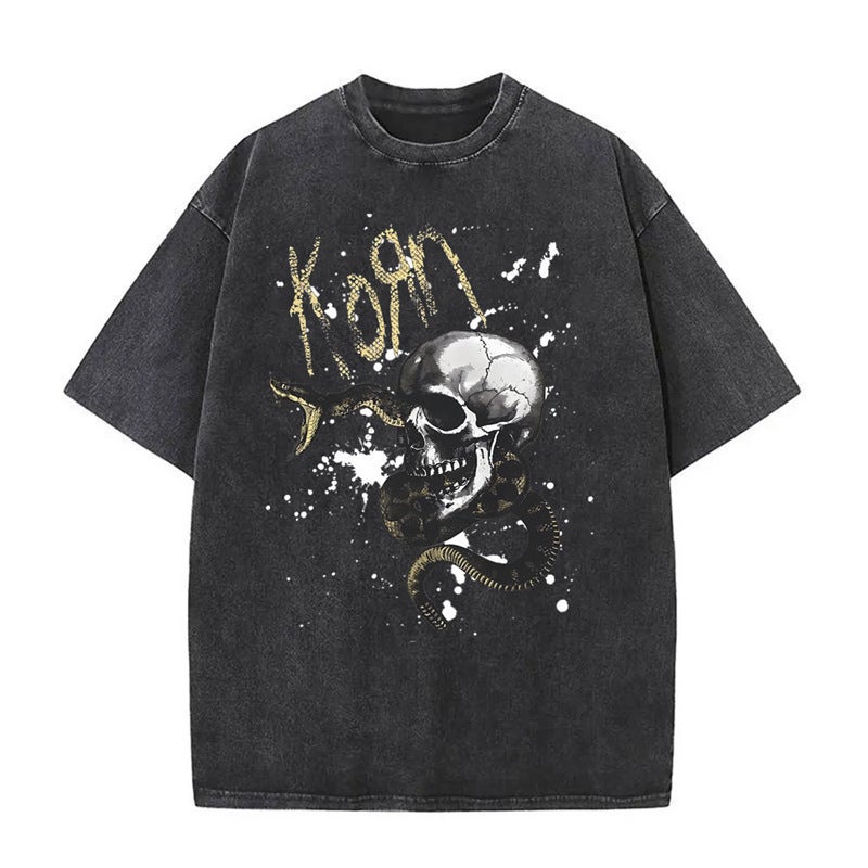 Washedmusicrockskmetalbandtvintagekornshirt-Serpent - Image 2