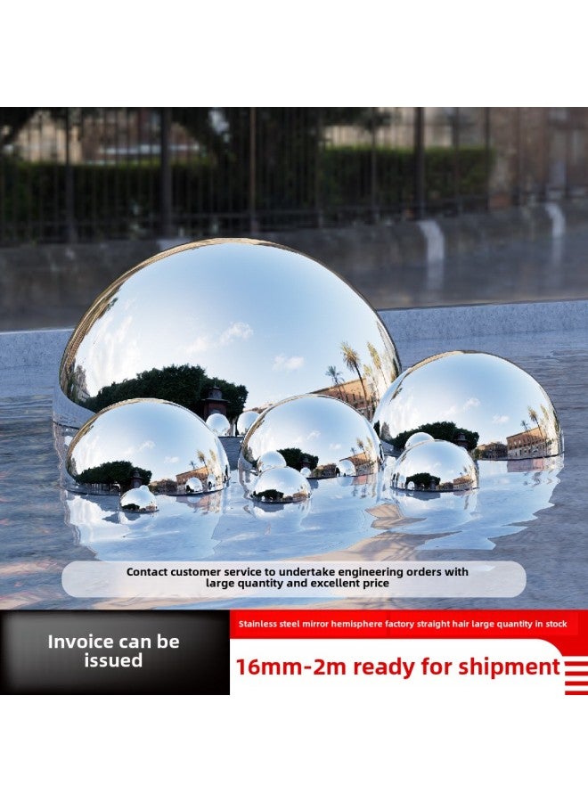 1mm Stainless Steel Hollow Semicircular Ball Mirror Wall Decoration Stainless Steel Hemispherical Tube Sealing Metal Semicircular Ball-Specifications:138*201 Stainless Steel*polished Mirror - Image 2