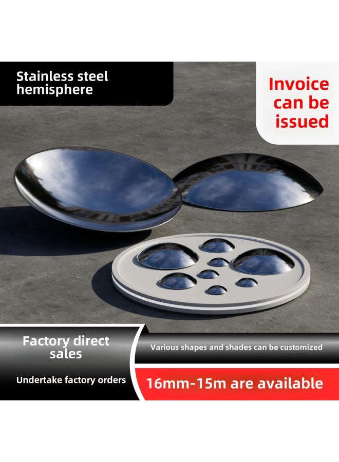1mm Stainless Steel Hollow Semicircular Ball Mirror Wall Decoration Stainless Steel Hemispherical Tube Sealing Metal Semicircular Ball-Specifications:138*201 Stainless Steel*polished Mirror - Image 3