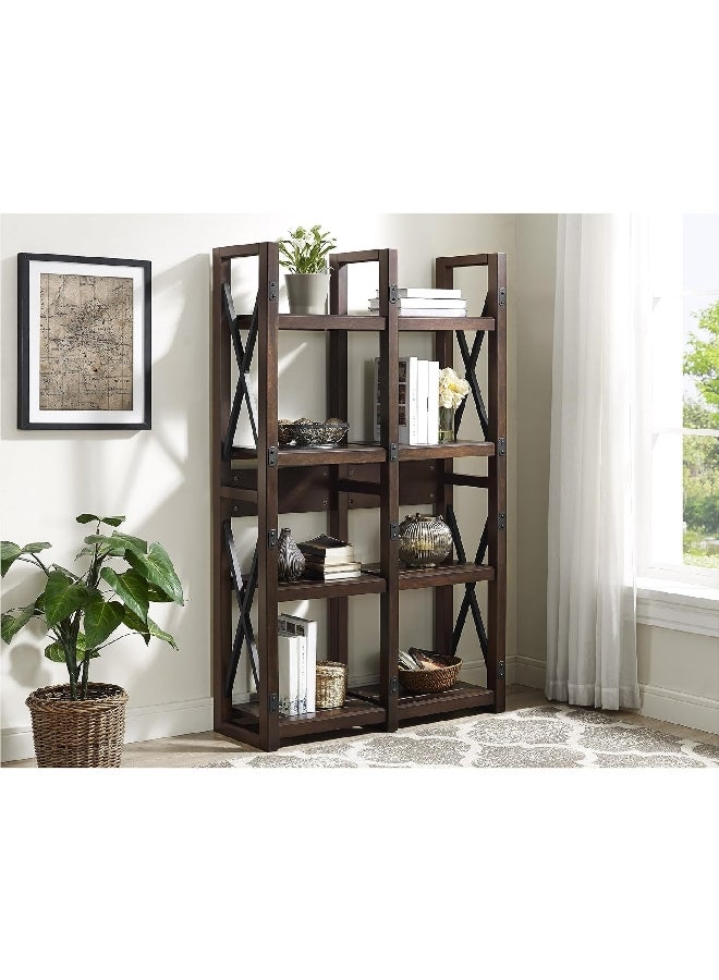 Ameriwood Home Wildwood Wood Veneer Room Divider Bookcase Espresso 60 x 36.22 x 12.99 Inch 9631196COM - Image 1