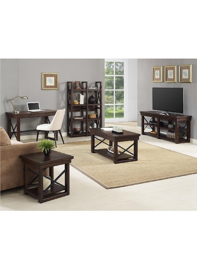 Ameriwood Home Wildwood Wood Veneer Room Divider Bookcase Espresso 60 x 36.22 x 12.99 Inch 9631196COM - Image 2