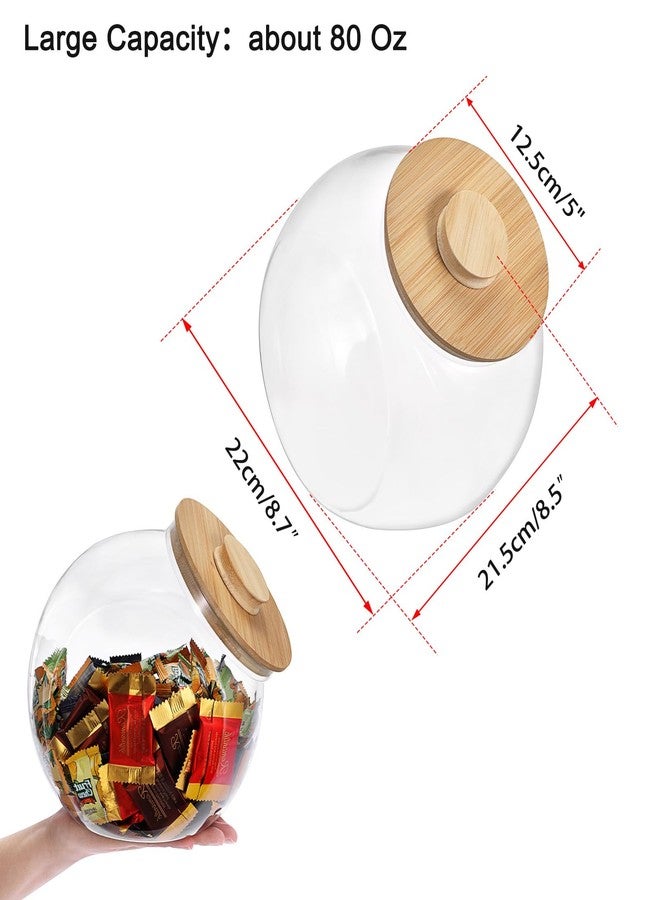 ELLDOO Clear Slanted Plastic Storage Jar with Bamboo Lid, Wide Mouth Laundry Pods Container Dishwasher Pods Holder, Coffee Pod Holder for Nespresso K Cup, Candy Cookie Jars for Coffee Bar Kitchen - Image 3