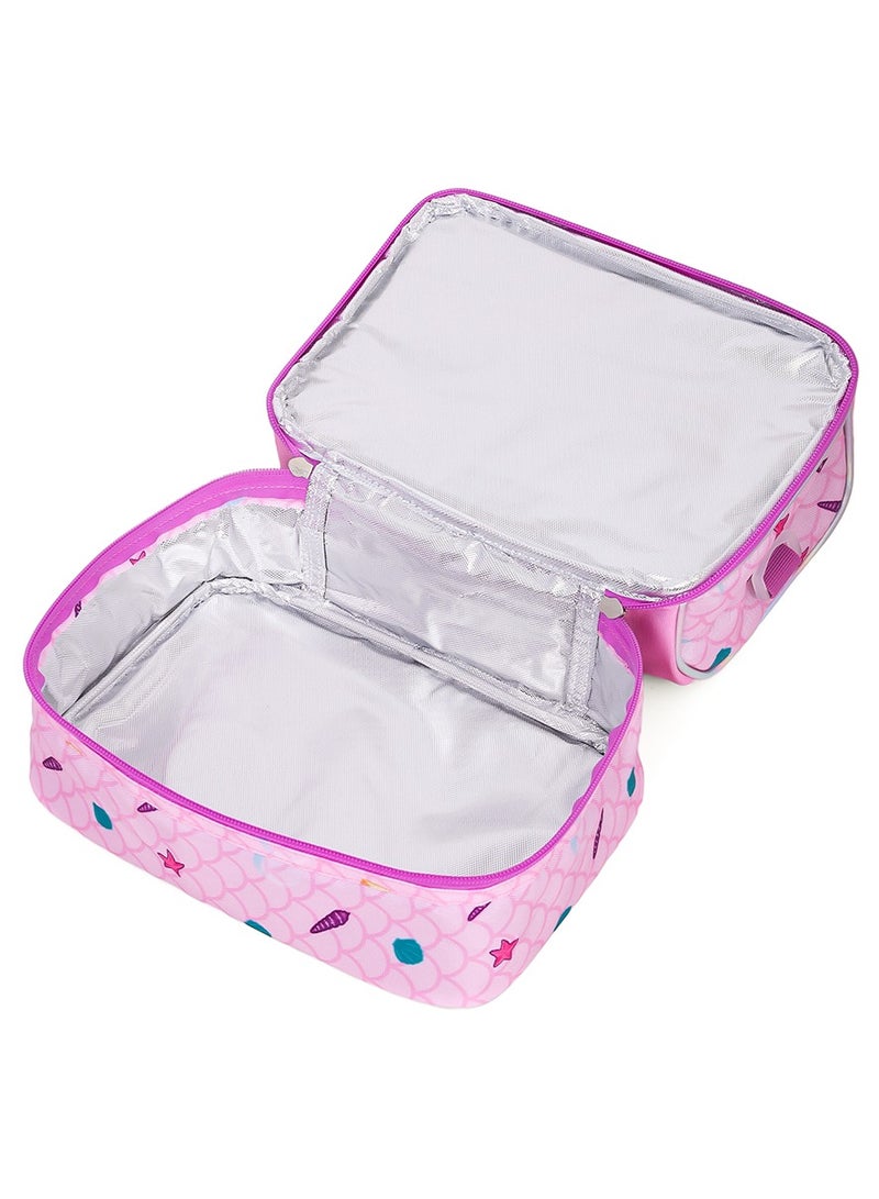 Eazy Kids حقيبة غداء للأطفال ذات قسمين - حورية البحر - بنفسجي - Image 4