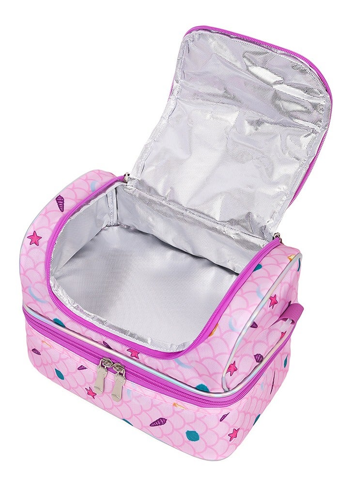 Eazy Kids حقيبة غداء للأطفال ذات قسمين - حورية البحر - بنفسجي - Image 3