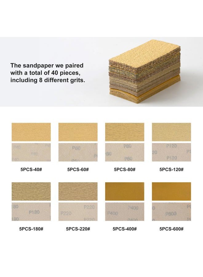 Shawya 56 PCS Hand Sanding Block Set -16 PCS Contoured Profile Sander Block + 40 Sheet Sandpaper Kit Interchangeable Assorted Convex & Concave Shapes - Sand Wood Woodworking Furniture, Auto Paint - Image 3