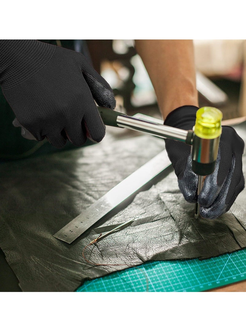 قفازات عمل مكونة من 12 زوجًا بطبقة مطاطية: مضادة للانزلاق ومقاومة للزيت للميكانيكا والبستنة - تصميم قابل للتنفس للرجال والنساء - Image 5