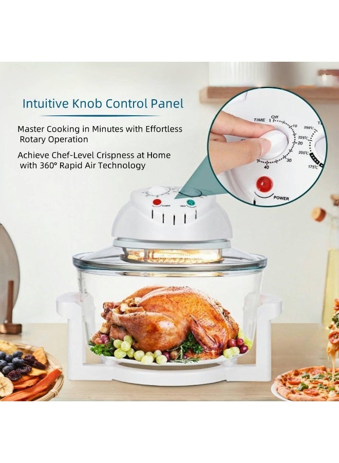 Bukela 12 L Glass Air Fryer with Mechanical Rotary Dial & Transparent Glass Basket | 7-in-1 Multi-Function, Adjustable Temp/Time | For Steak, Shrimp, Fries, Wings, Chicken - Image 5