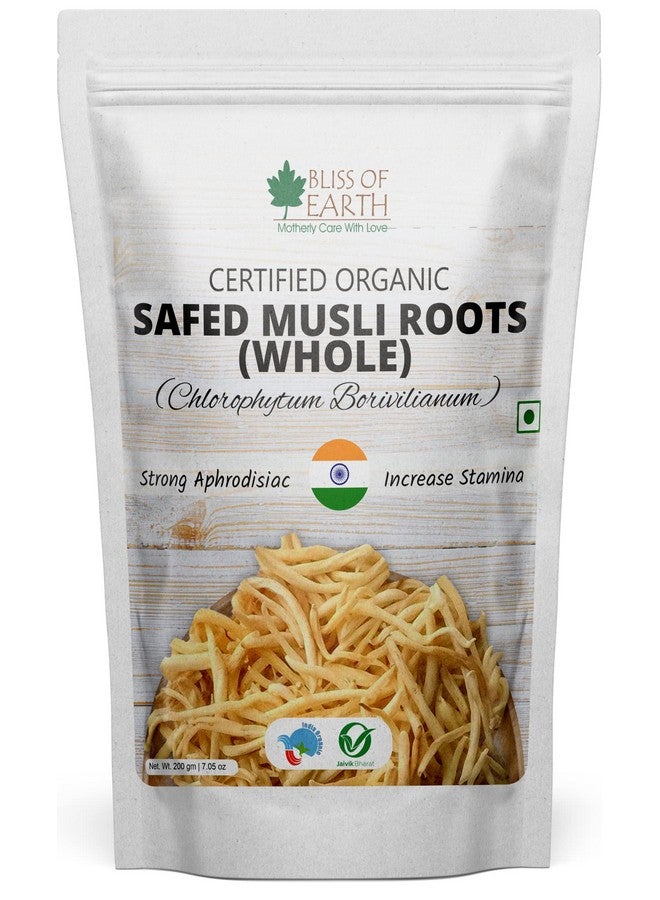 BLISS OF EARTH جذور سافيد موسلي العضوية الكاملة من بليس أوف إيرث تعزز المناعة والطاقة والقدرة على التحمل للرجال والنساء 200 جرام - Image 1