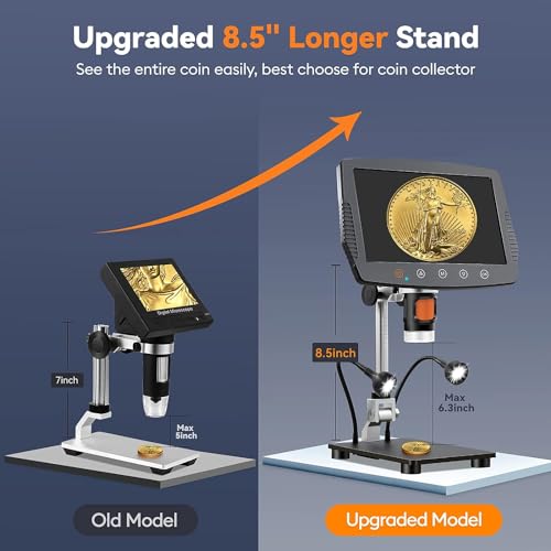 ETZIN 9 LCD Digital micrscope 1500X Magnification Coin Microscope with 16MP Camera, Micro Soldering for Adults Wired Remote, Compatible with Windows/Mac OS (EPL-1122IM) - Image 4