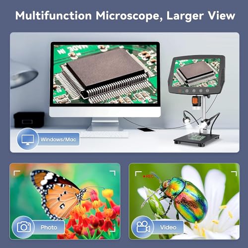 ETZIN 9 LCD Digital micrscope 1500X Magnification Coin Microscope with 16MP Camera, Micro Soldering for Adults Wired Remote, Compatible with Windows/Mac OS (EPL-1122IM) - Image 5